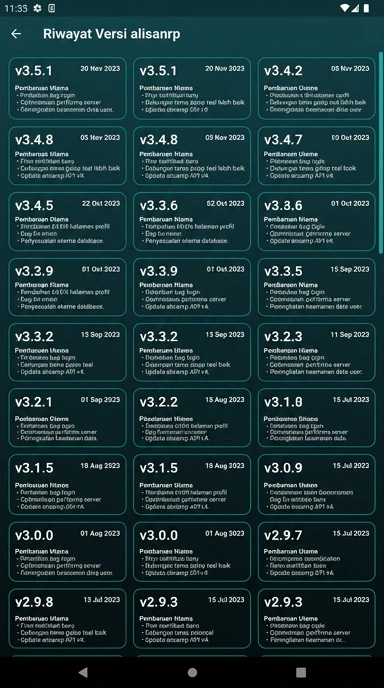 Tampilan riwayat versi alisanrp