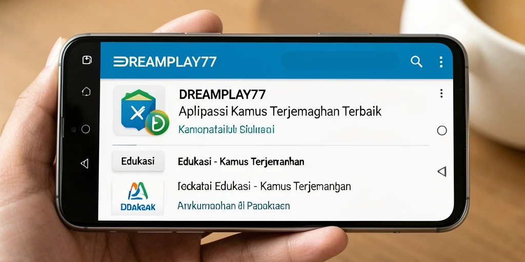 Antarmuka user-friendly aplikasi Kamus Terjemahan DREAMPLAY77.