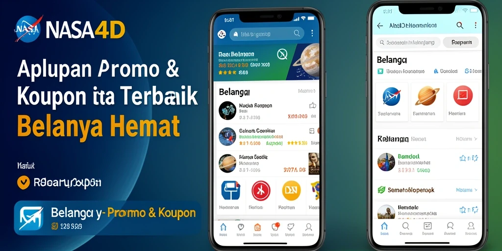 Tampilan antarmuka aplikasi NASA4D dengan berbagai kupon menarik.